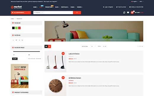 Product List - eMarket - Multi Vendor MarketPlace WooCommerce WordPress Theme