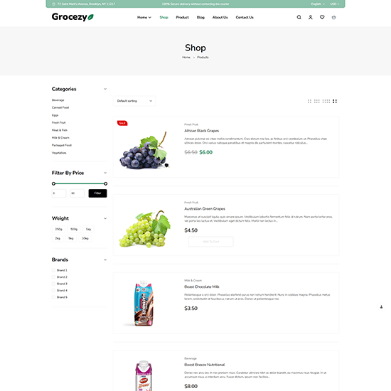 Shop List Layout - GooMart | Grocery Elementor WooCommerce WordPress Theme| WPThemeGo