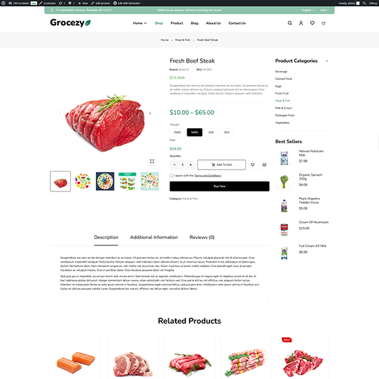 Single Product Thumbnail Right - GooMart | Grocery Elementor WooCommerce WordPress Theme| WPThemeGo