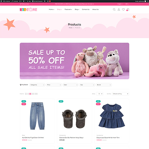 Shop Full Layout - Kidzone | Multipurpose Woocommerce Wordpress Theme| WPThemeGo